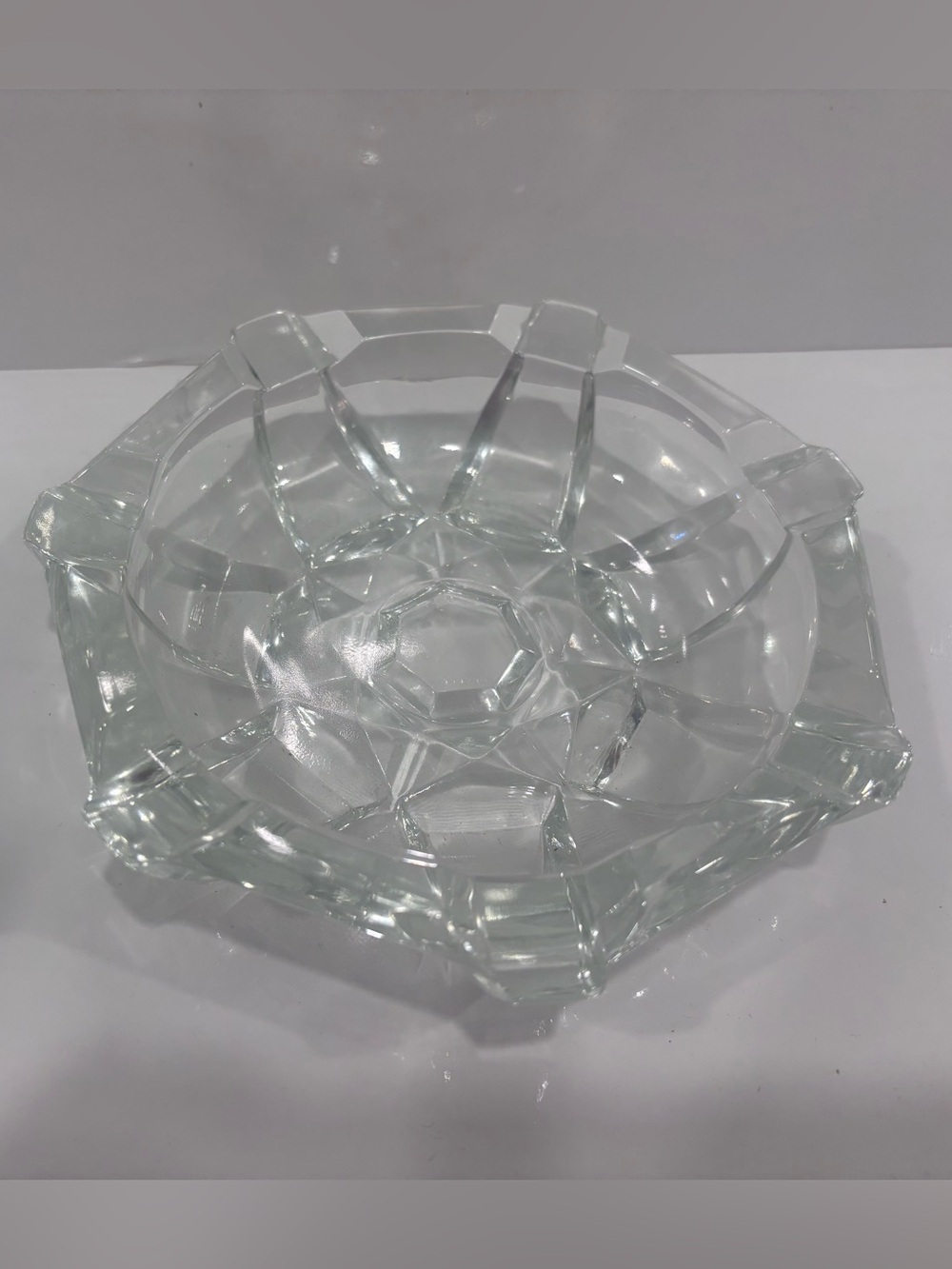 crystal ashtray vintage 6” Heavy